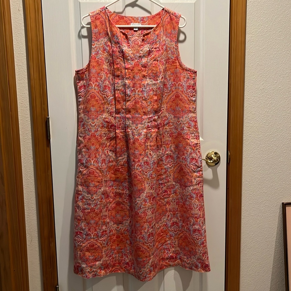 J. Jill Orange Sleeveless A-Line Sundress
